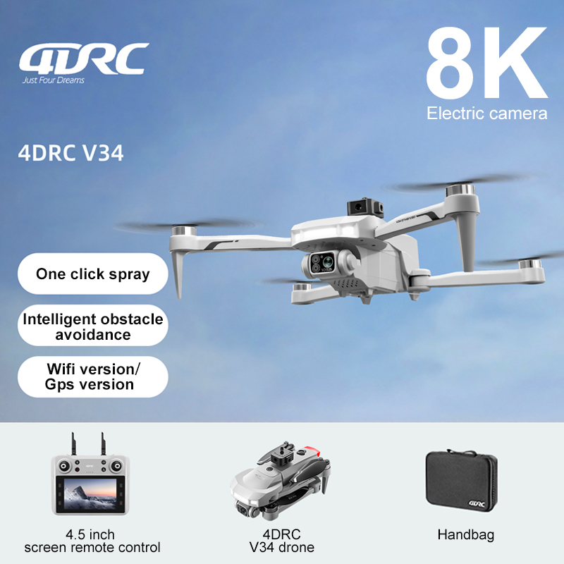 Home Security Cameras Outdoor - 2025 New V34 Drone 8K Camera