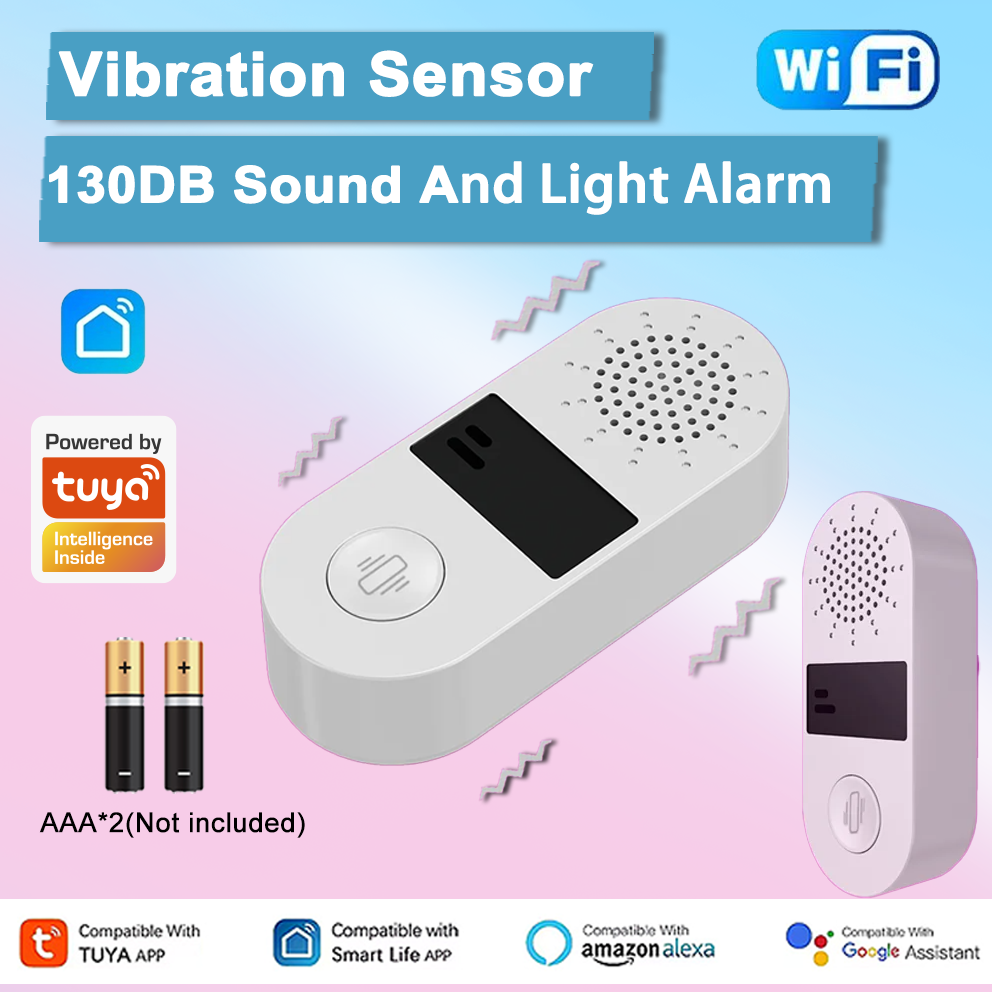 Home Security Alexa - Tuya WiFi Vibration Sensor - 130DB