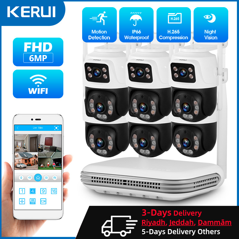 Home Security Adt - KERUI Waterproof 6MP HD Wireless Dual