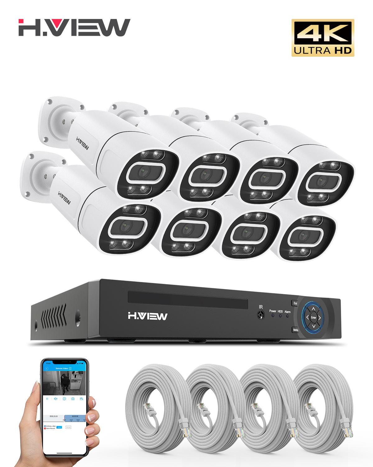 Home Security Adt - H.View 4K 5Mp 8Mp poe Cctv