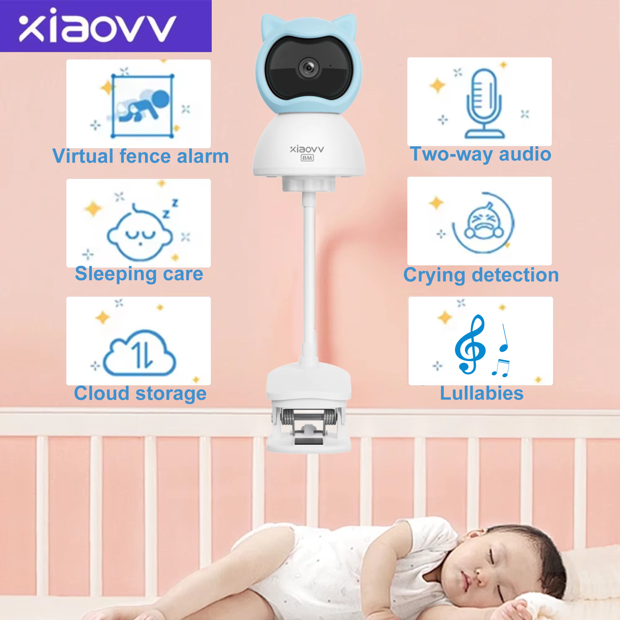 Home Security Ultimate - 4MP WiFi xiaovv indoor Baby Monitor