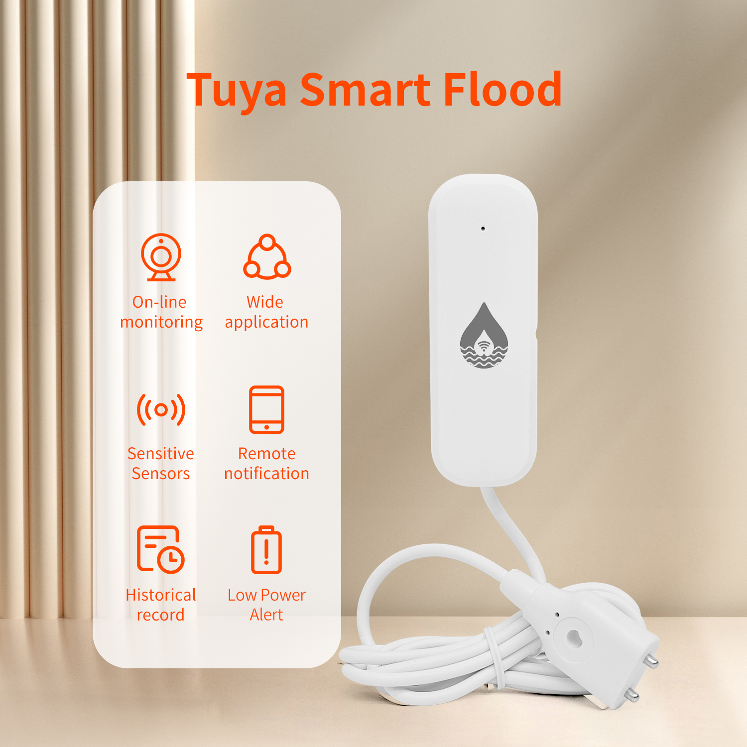 Home Security Alexa - YFK Tuya WiFi Water Leakage Sensor
