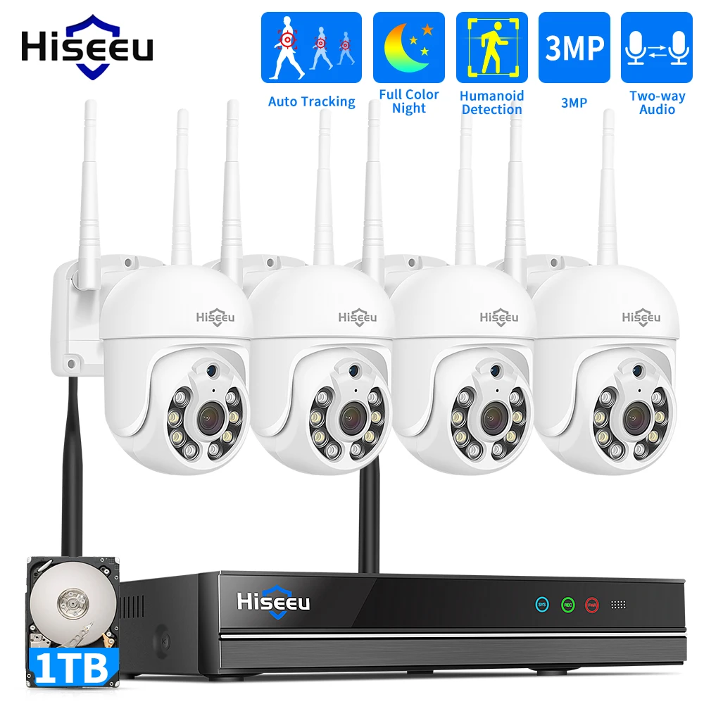 Home Security Cameras Wireless - Hiseeu 5MP WiFi CCTV Camera Security