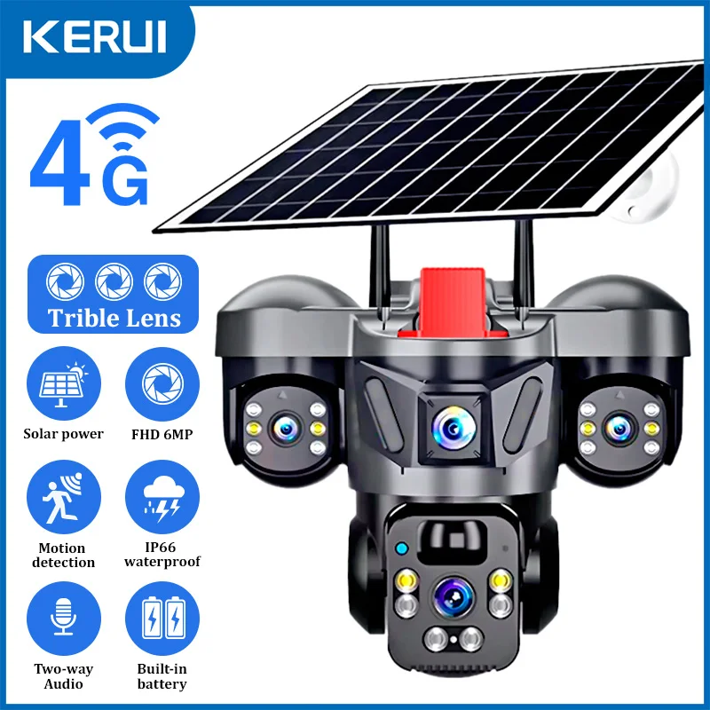 Home Security Adt - KERUI Outdoor PTZ 6MP 4G SIM