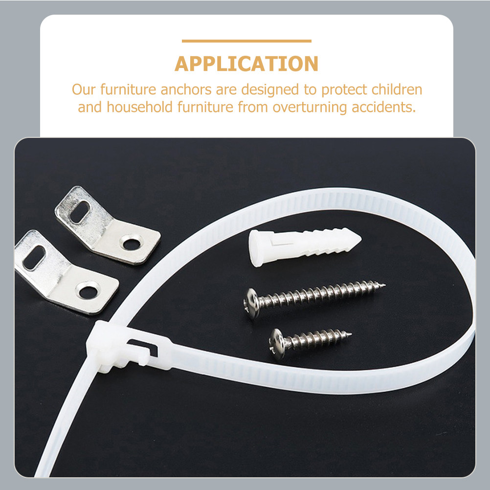 Home Security Tips - 6Sets Adjustable Furniture Anchors Anti-Tip Safety