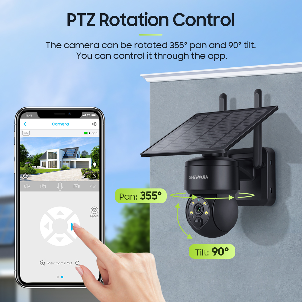 SHIWOJIA WIFI Wireless PTZ Sol - Home Security Cameras Wireless reseña y precio