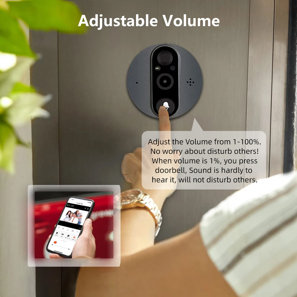 3MP WiFi Smart Tuya Peephole 5 - Home Security Adt reseña y precio