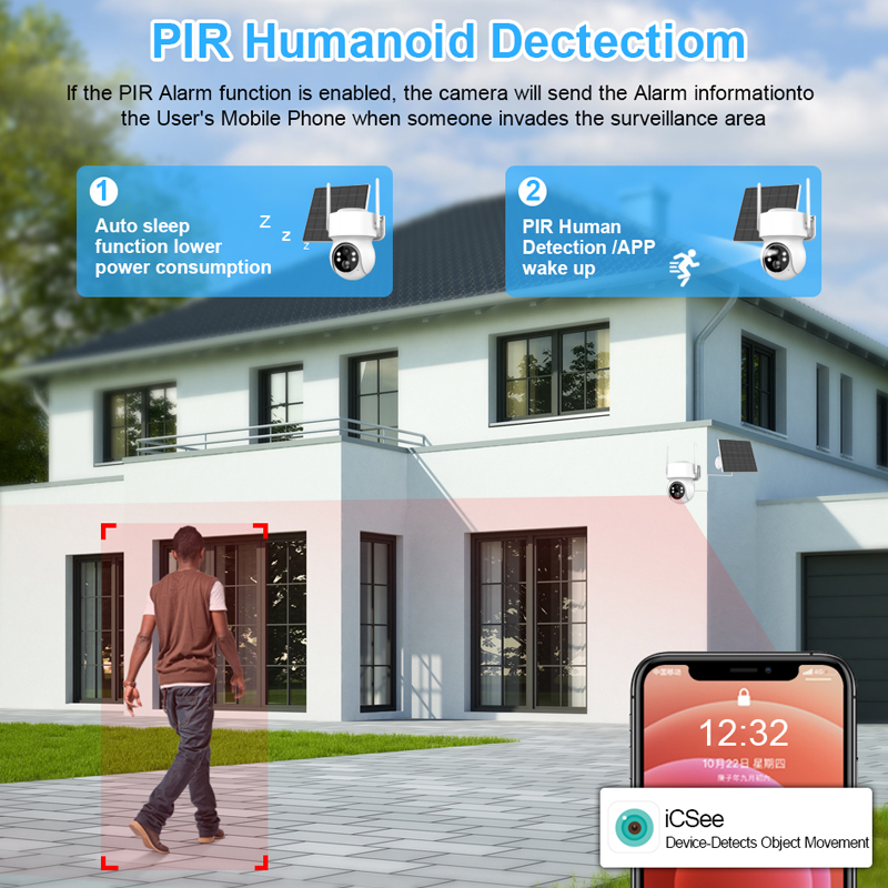 Smar Solar Panel PTZ IP Camera - Home Security Cameras Wireless reseña y precio