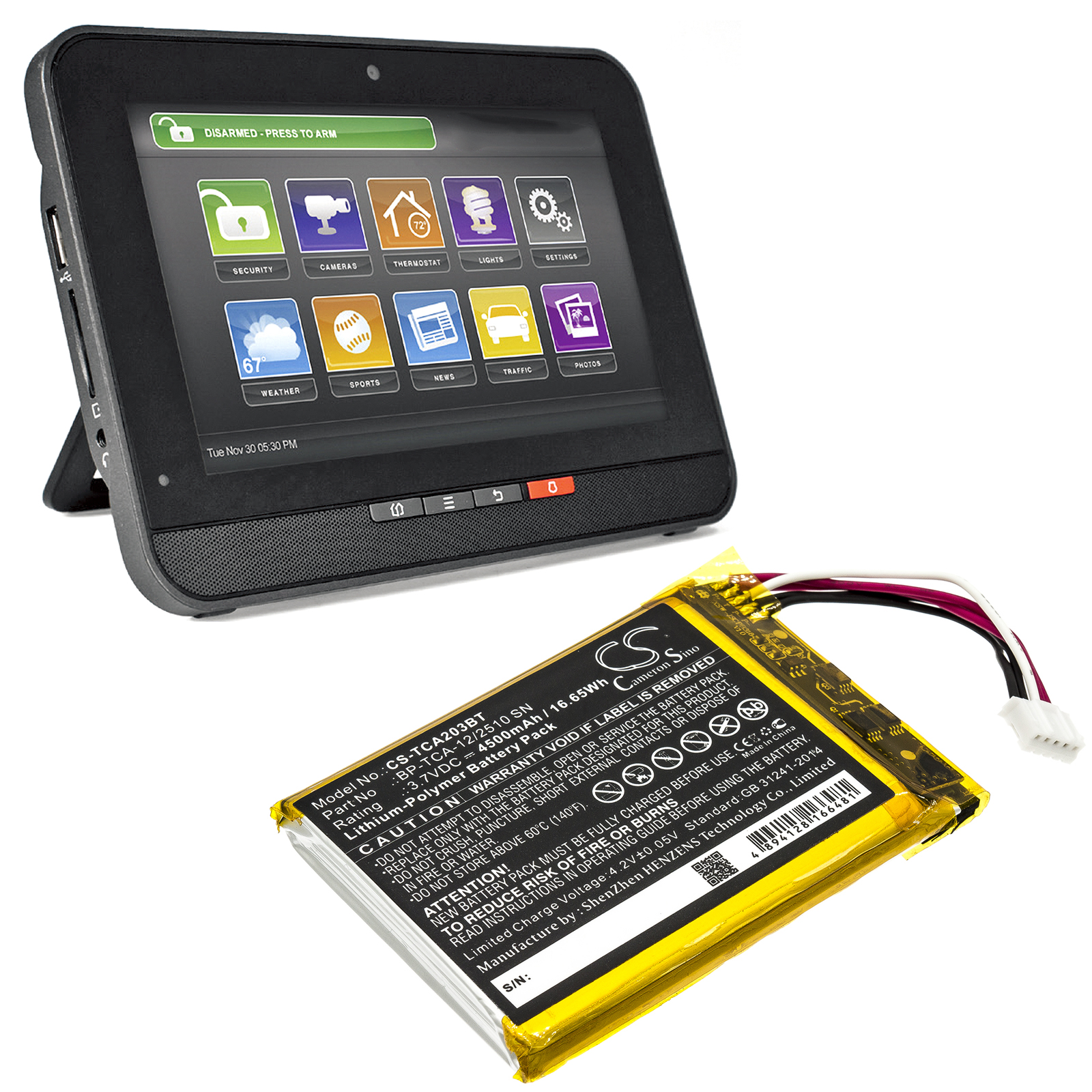 3.7V 4500mAh Alarm System Batt - Home Security Systems Xfinity reseña y precio