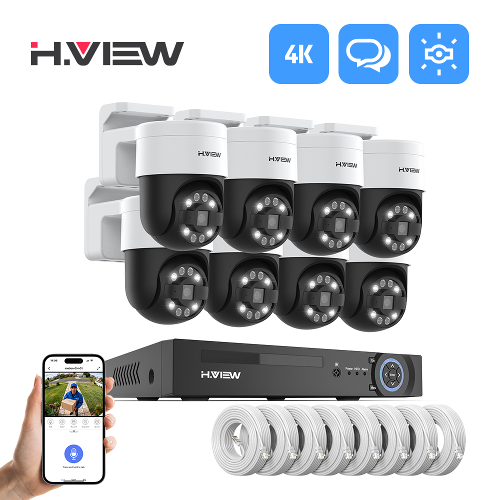 H.view 8Ch 4K 5MP 8MP Cctv Sec - Home Security Adt reseña y precio