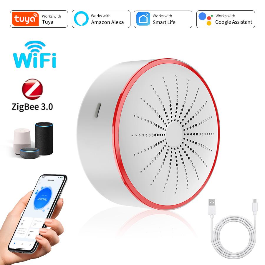 Tuya ZigBee Smart Siren 85DB W - Home Security Alexa reseña y precio
