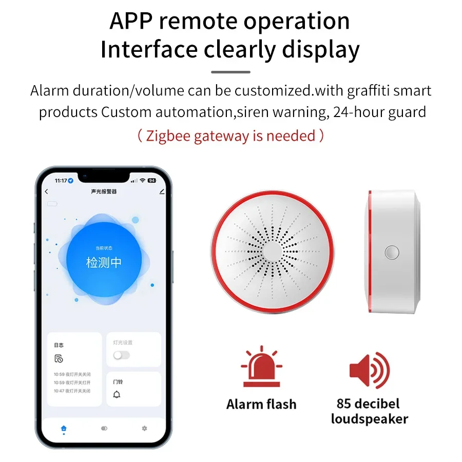 Tuya ZigBee Smart Siren 85DB W - Home Security Alexa reseña y precio