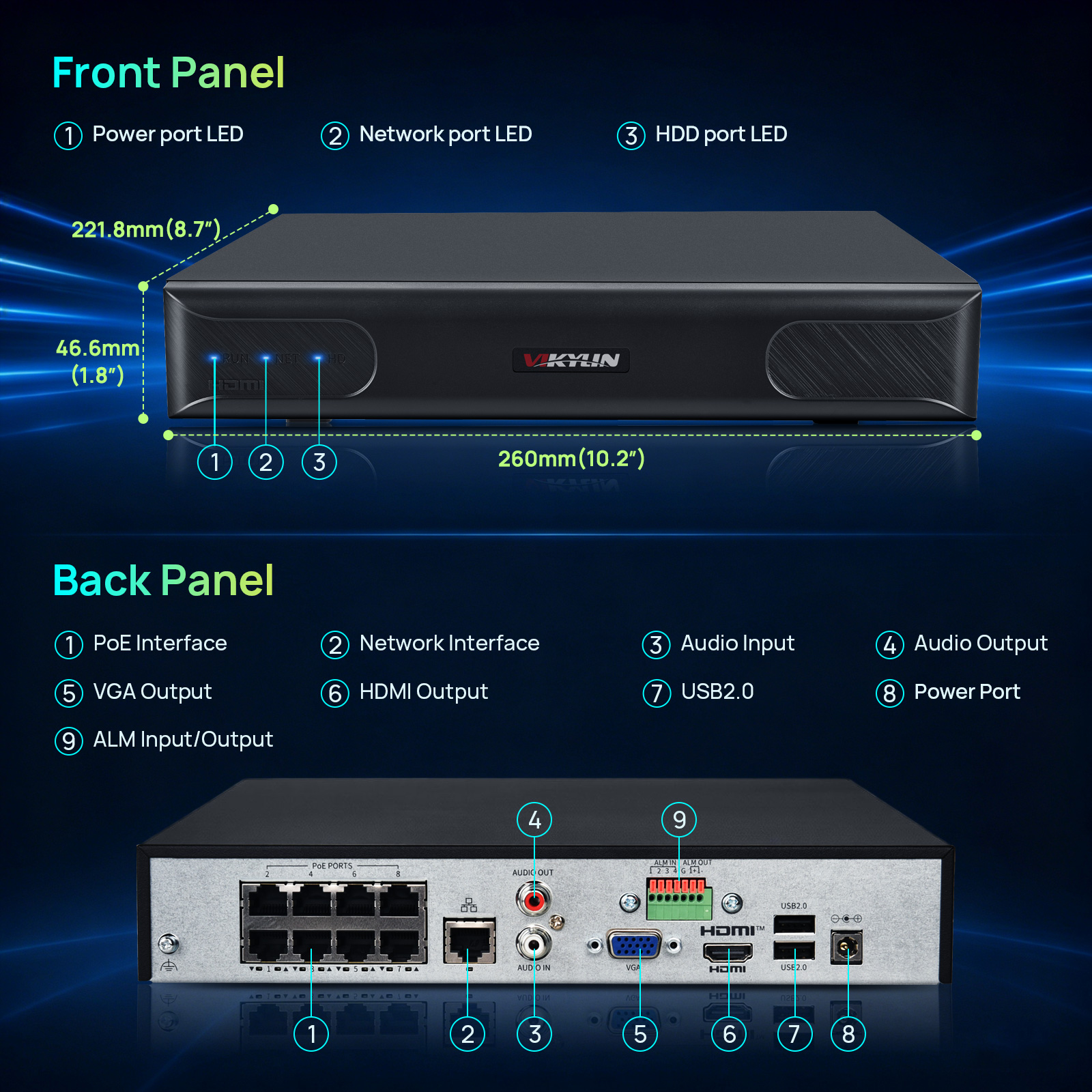 Vikylin 4K NVR UP to 12MP 8CH  - Home Security Network reseña y precio