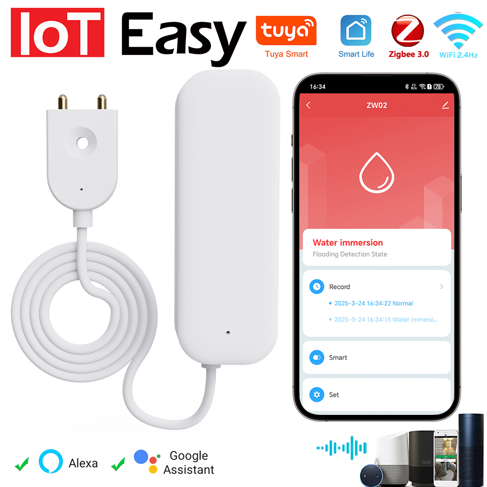 Tuya WiFi ZigBee Water Sensor  - Home Security Alexa reseña y precio