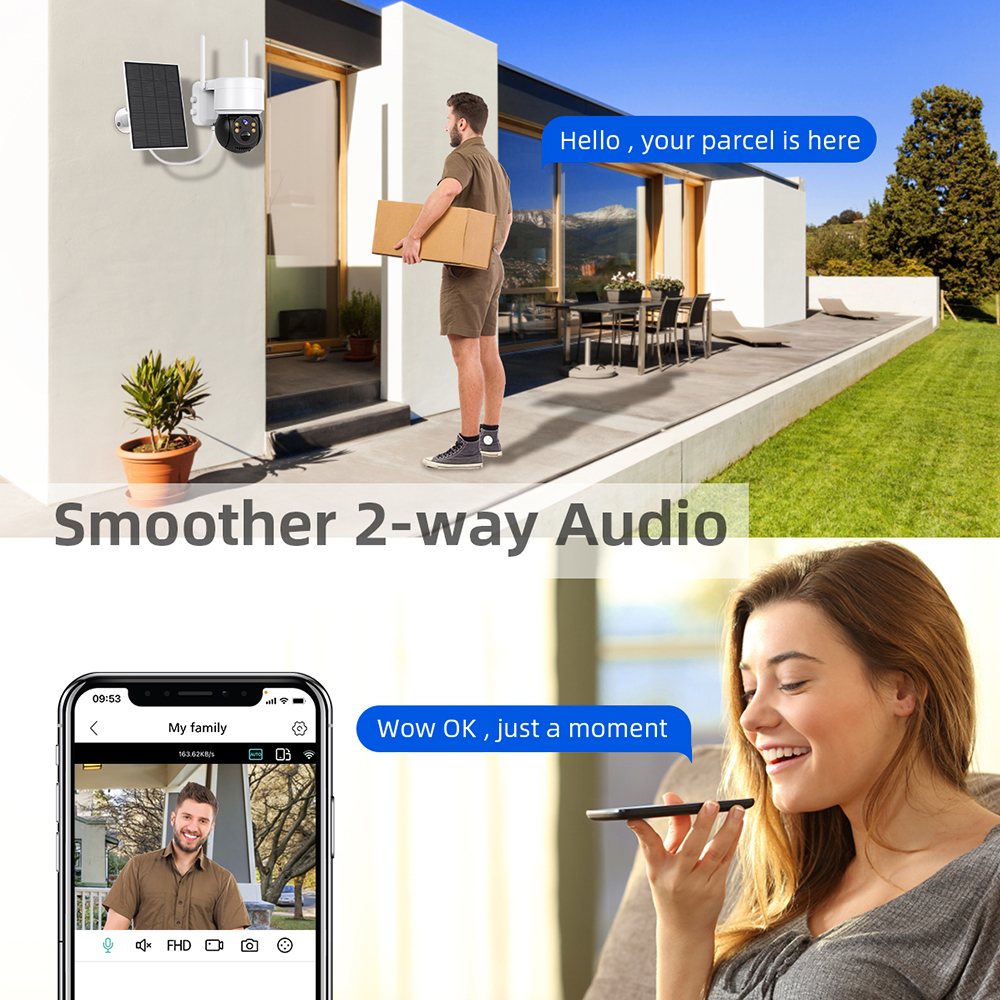 WIFI Solar Camera 2MP PIR Huma - Home Security Cameras Wireless reseña y precio