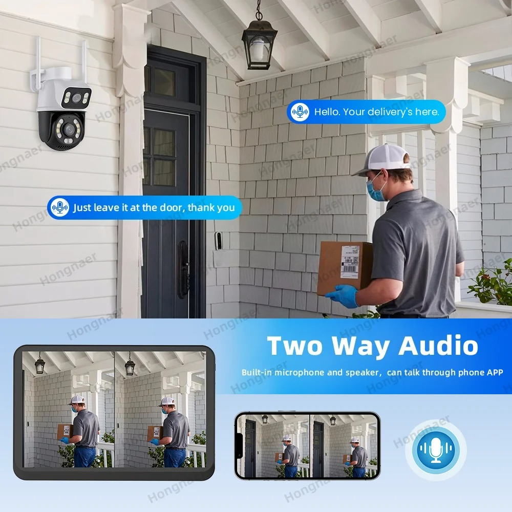 Hongnaer 6MP 4CH Dual Lens Hom - Home Security Cameras Wireless reseña y precio