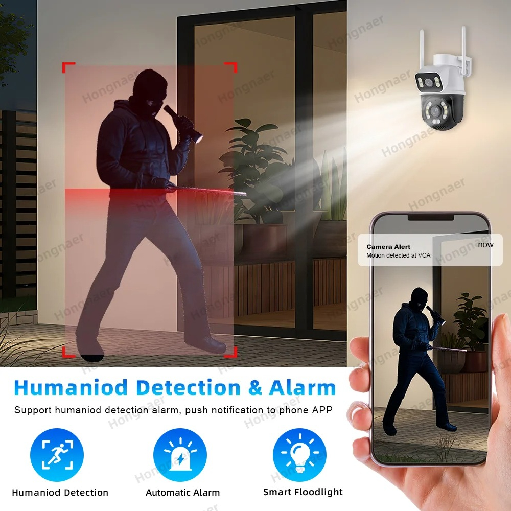 Hongnaer 6MP 4CH Dual Lens Hom - Home Security Cameras Wireless reseña y precio