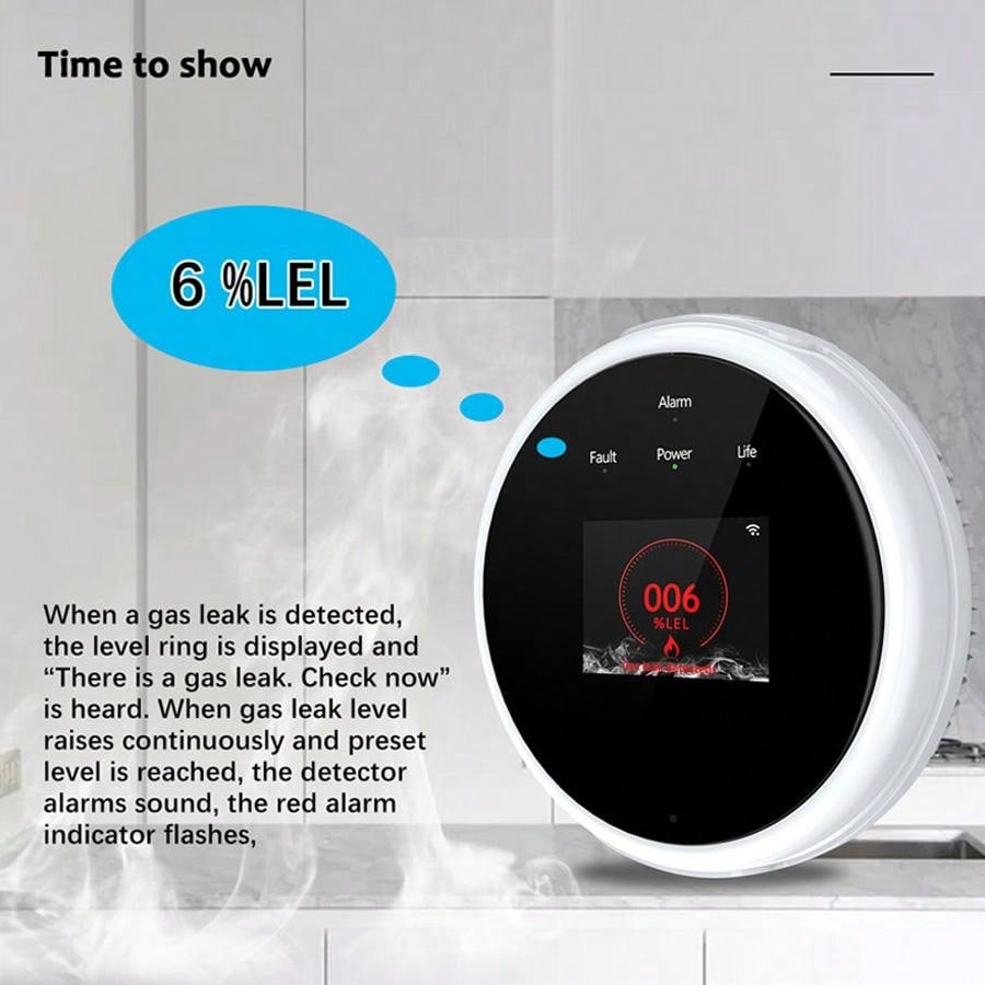 2.4G WiFi Gas Alarm Sensor Com - Home Security Network reseña y precio