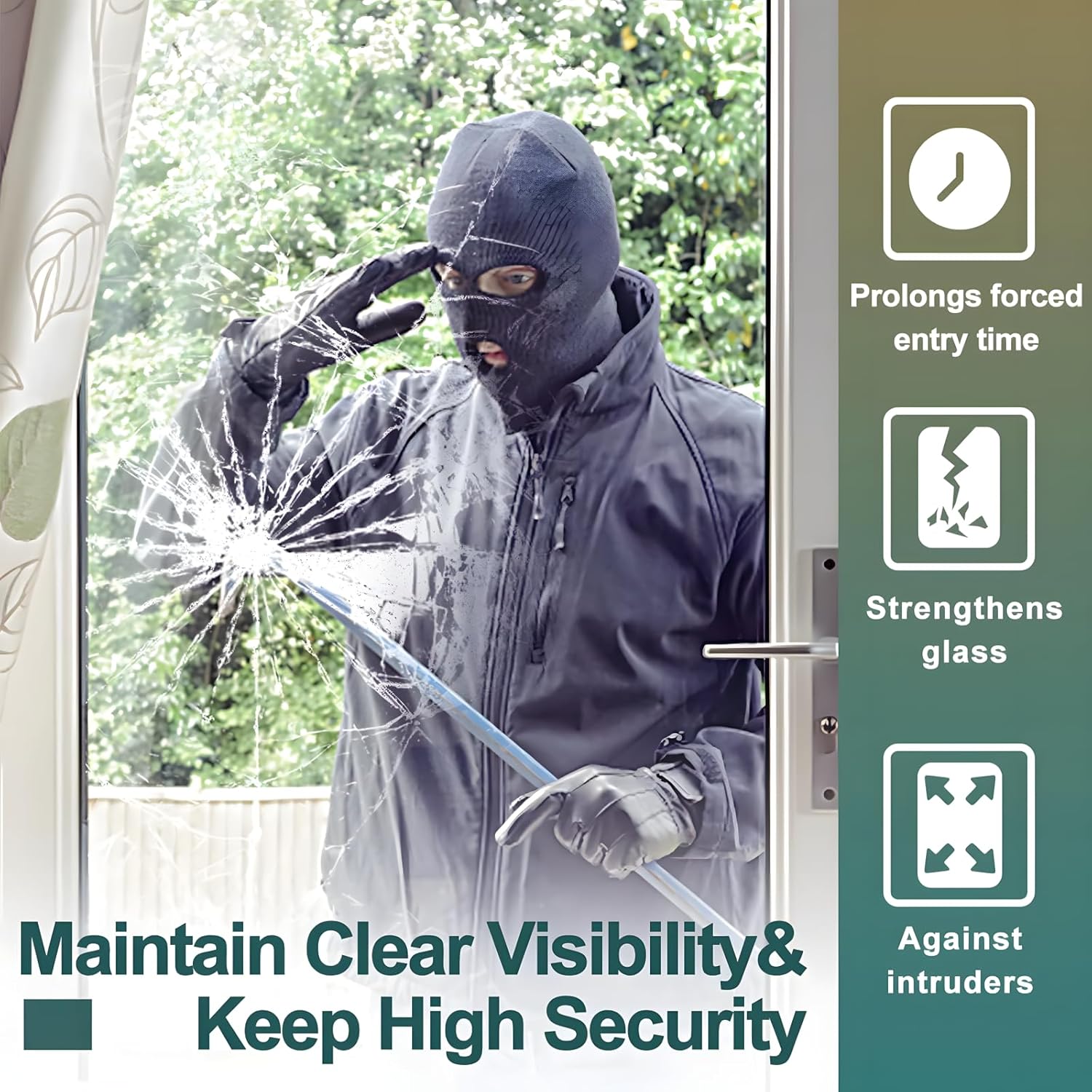 Clear Security and Safety Wind - Home Security Film For Windows reseña y precio