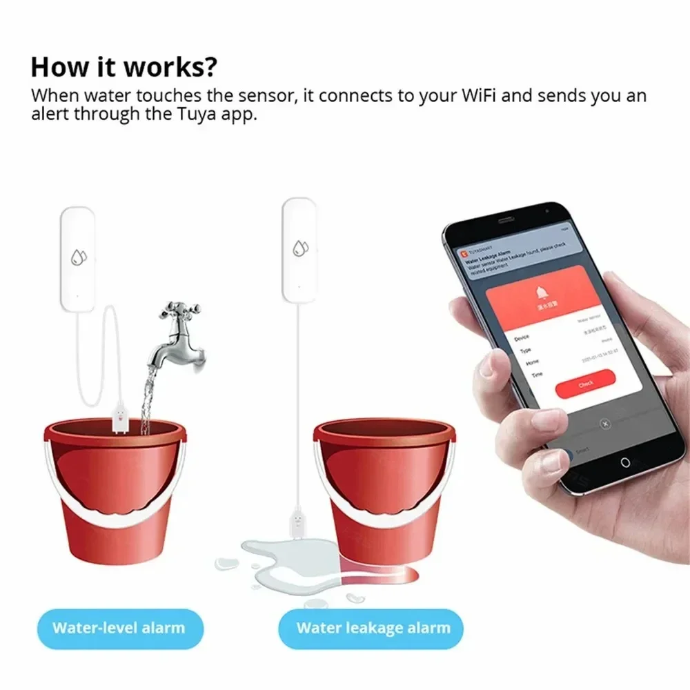 Tuya WiFi Water Sensor Leakage - Home Security Alexa reseña y precio