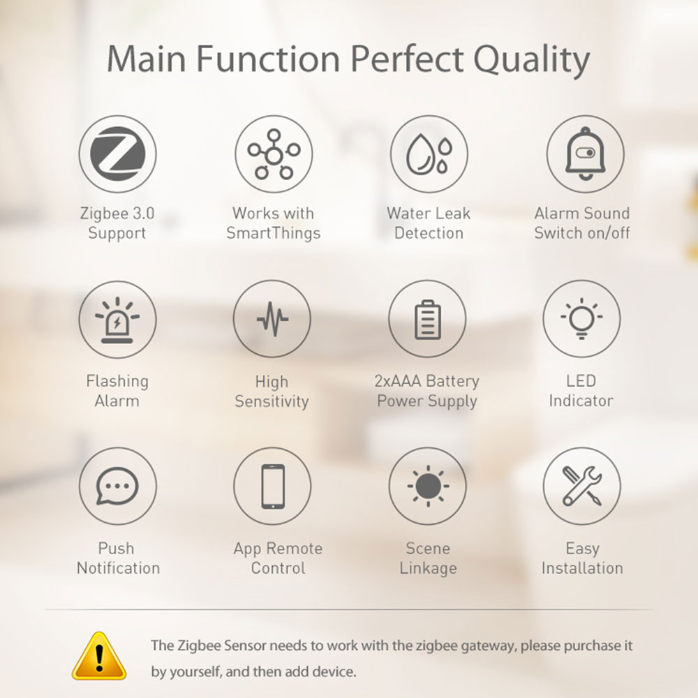 ZigBee Tuya Smart Water Leak S - Home Security Alexa reseña y precio