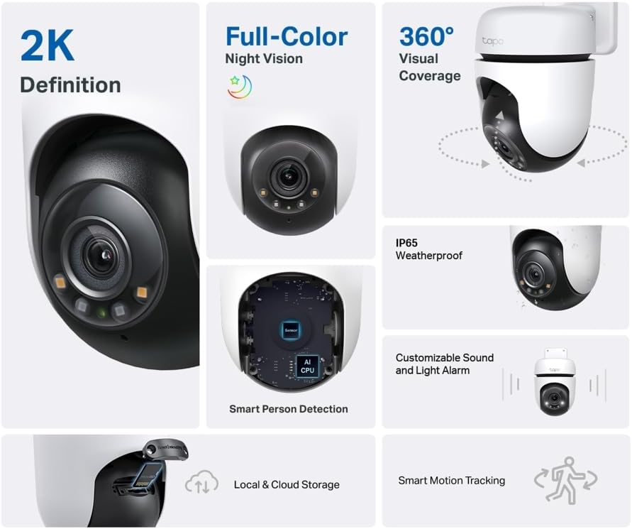 TP-Link 2K Outdoor Pan/Tilt Se - Home Security Tp Link reseña y precio