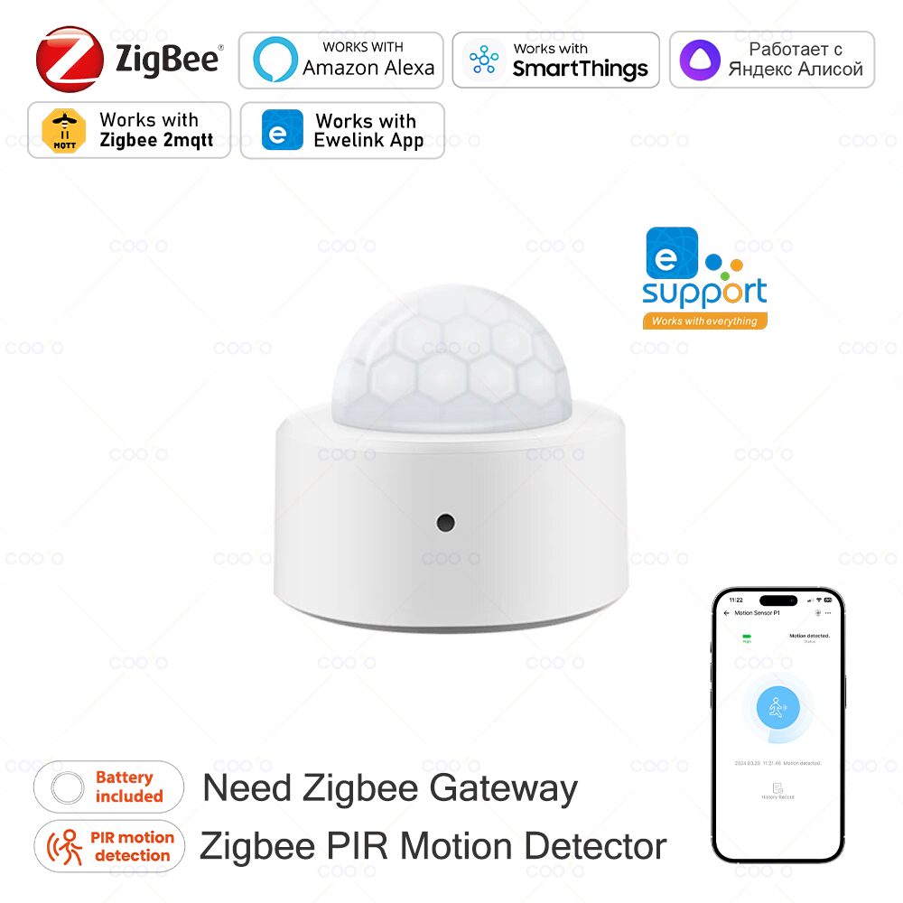 Zigbee Mini PIR Motion Sensor  - Home Security Alexa reseña y precio